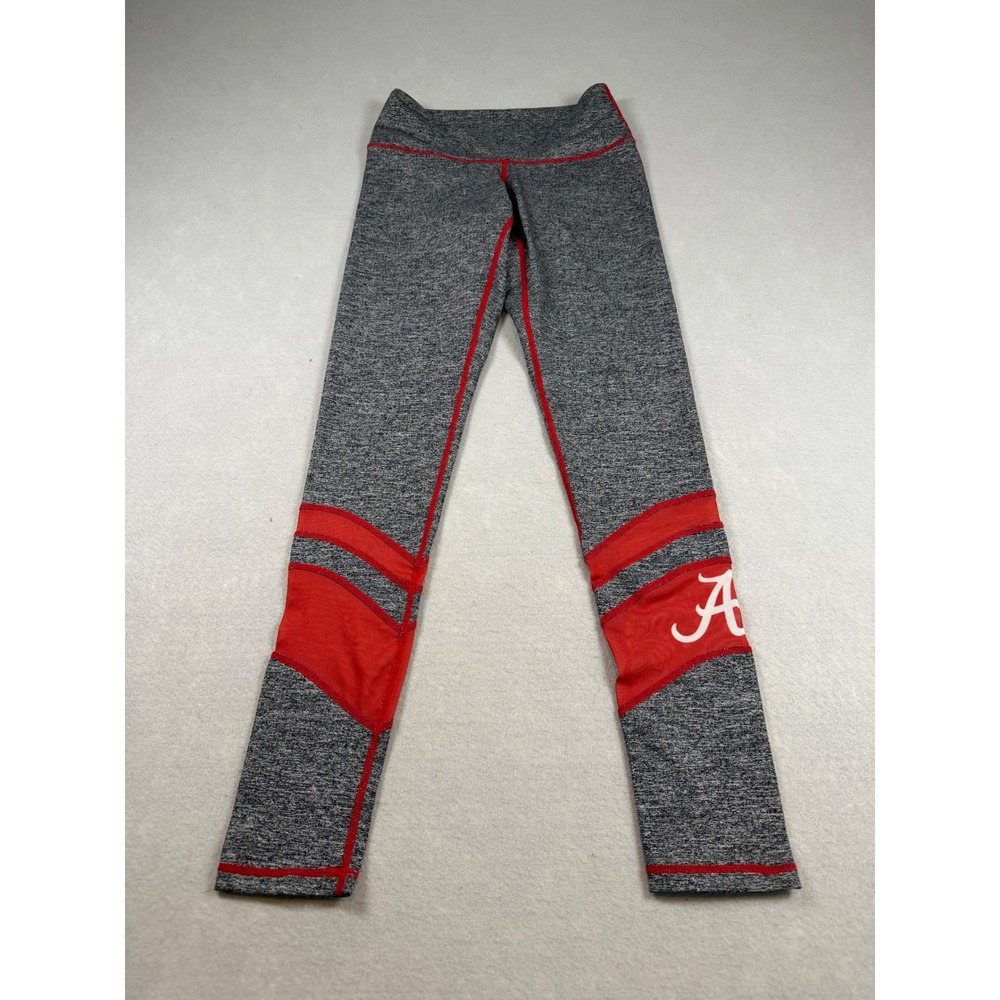 ZooZatz Alabama Crimson Tide Leggings Womens XS Gray Red Mesh Logo Tights